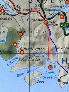 map of the way between red and black cullin